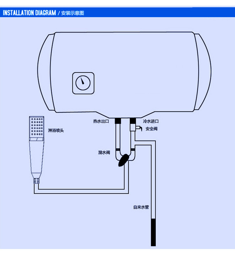 樱康正品feh30升40l50l80l100l电热水器即热洗澡横式家用储水式