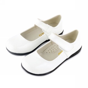 女童皮鞋公主橡胶中大儿童单鞋光面白色学生鞋礼仪表演鞋舒适耐磨