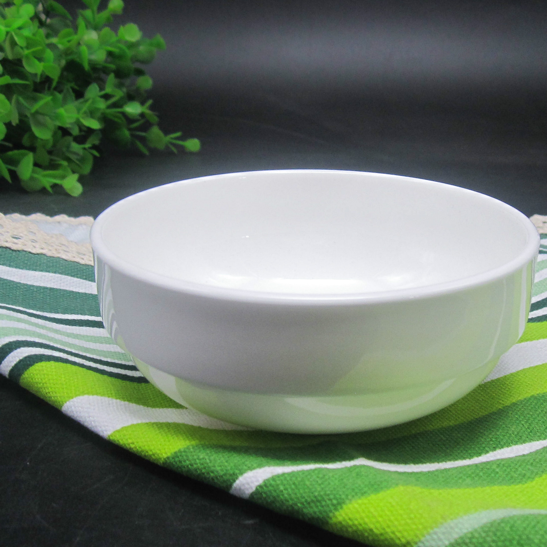 雷格 唐山骨瓷优质纯白陶瓷餐具 韩式家用米饭碗 4.5寸 酒店家用