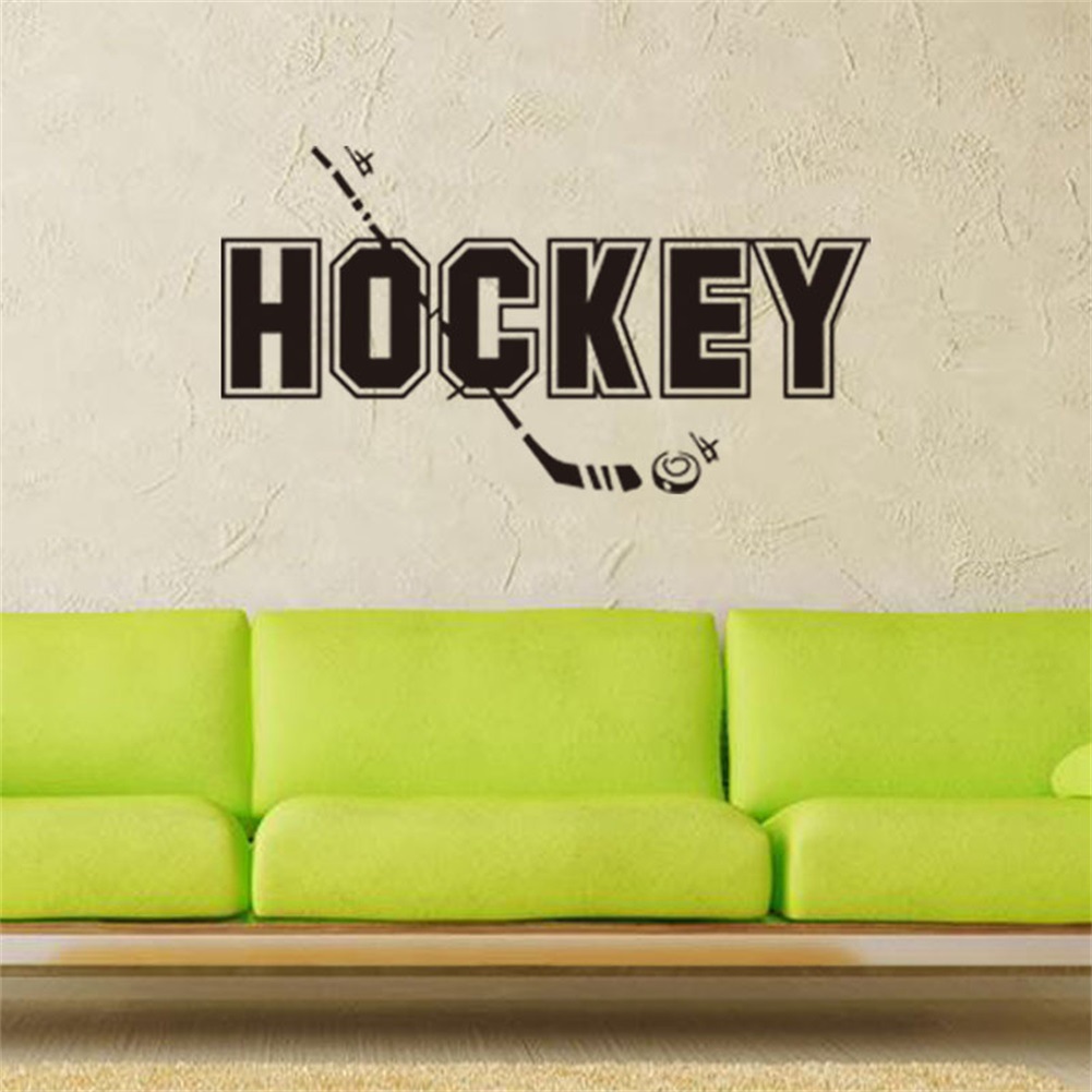 gb424 英文hockey精雕墙贴纸 曲棍球贴画 卧室客厅背景外贸批发
