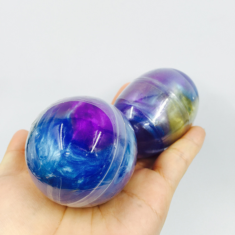 diy星空色水晶泥减压史莱姆slim鸡蛋炫彩水晶泥不会干七彩混色球