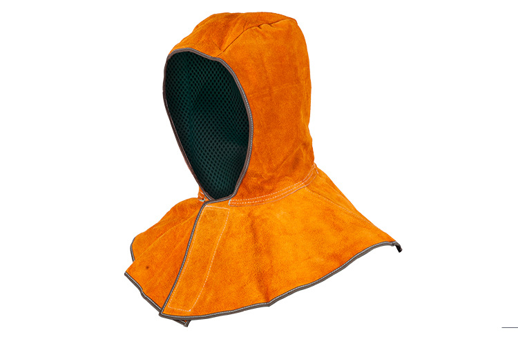 电焊披肩帽牛皮耐高温防火星飞溅焊工皮帽烧焊用防火牛皮焊工帽