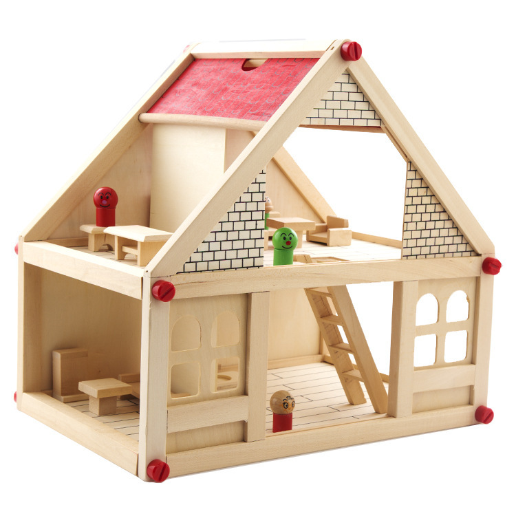 幼得乐仿真拆装组装情景小别墅房屋儿童早教木制益智过家家玩具