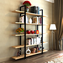 创意钢木书架简易客厅实用置物架组合书柜展示架陈列柜厂家直供