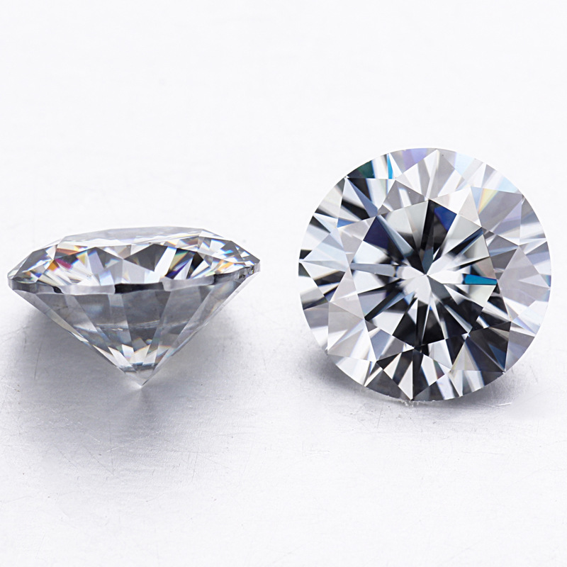 新品黑灰色莫桑石裸石厂家直销圆形厘石莫桑小石高品质碎石