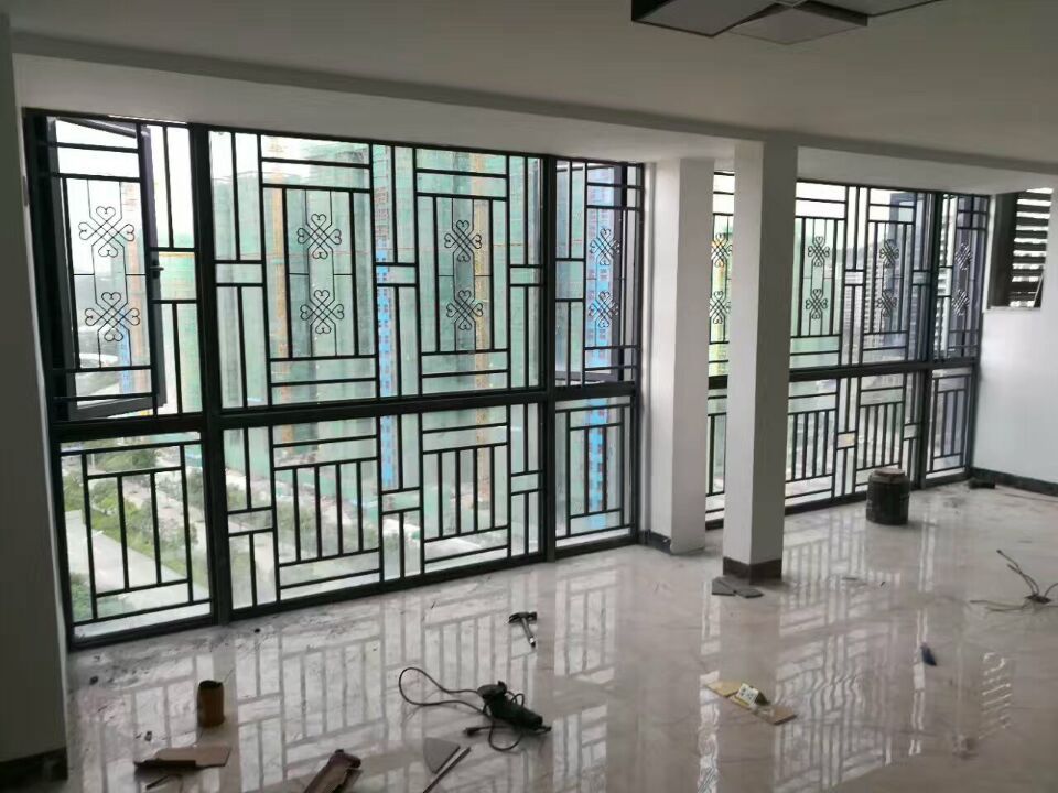 长期大量供应厂家物美价廉铁艺防护窗防盗窗中式风格铁艺防护窗户