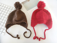 可爱儿童毛球护耳毛线帽子加厚保暖秋冬天针织帽韩版男女宝宝套头