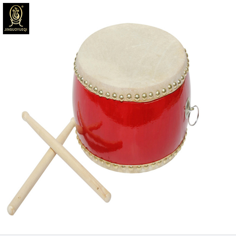 金果6寸堂鼓乐器小鼓中鼓红鼓牛皮鼓盘鼓6寸红鼓学校小堂鼓