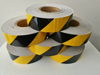警示 黄黑 反光膜 双色反光条 警示胶带现货批发当天发货