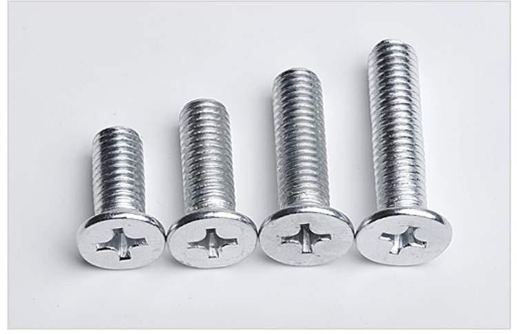 厂家直销 gb819镀锌平机螺丝钉 沉头十字机螺丝沉头螺钉m6 m8 m10