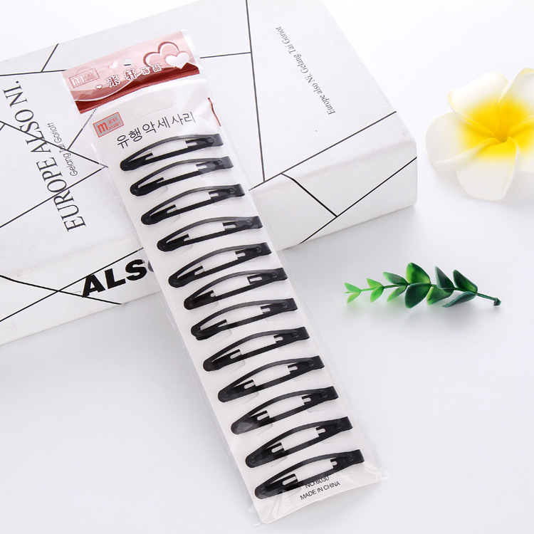 Factory Black BB Clip Paint Bright Black Matte BB Clip Simple Hair Clip 2 Yuan Store Ornament Stall Supply