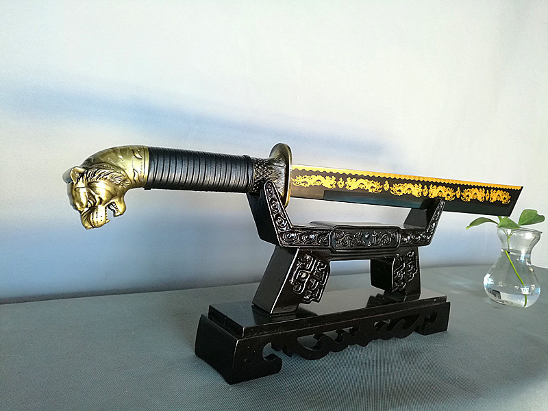 龙泉市刀剑 镇宅刀剑 印花金龙 虎头锦衣卫刀影视未开刃