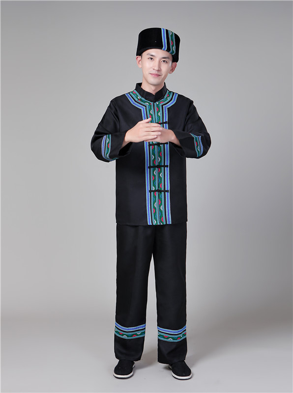 新款少数民族演出服成人苗族舞蹈服装壮族土家族傣族表演服装男装