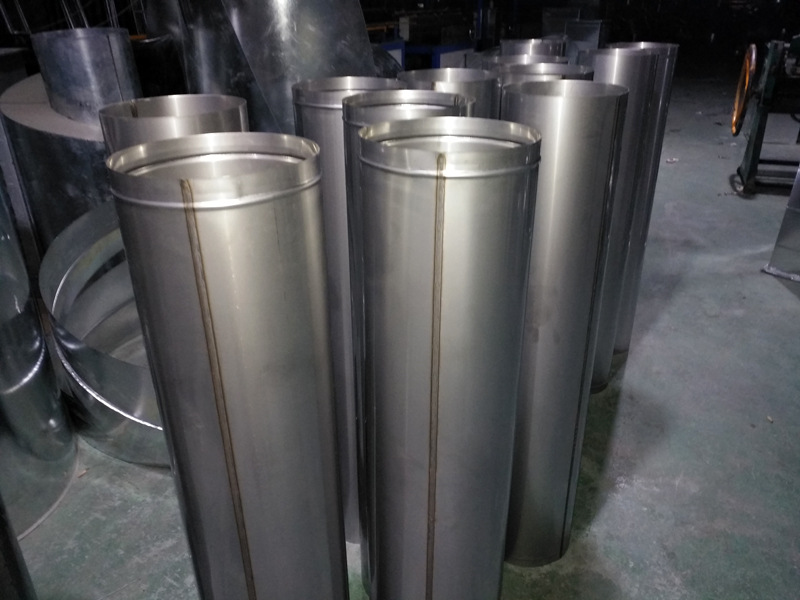 兴宜不锈钢镜面焊管焊接风管烟道排风空气净化管2mm圆管加工100mm