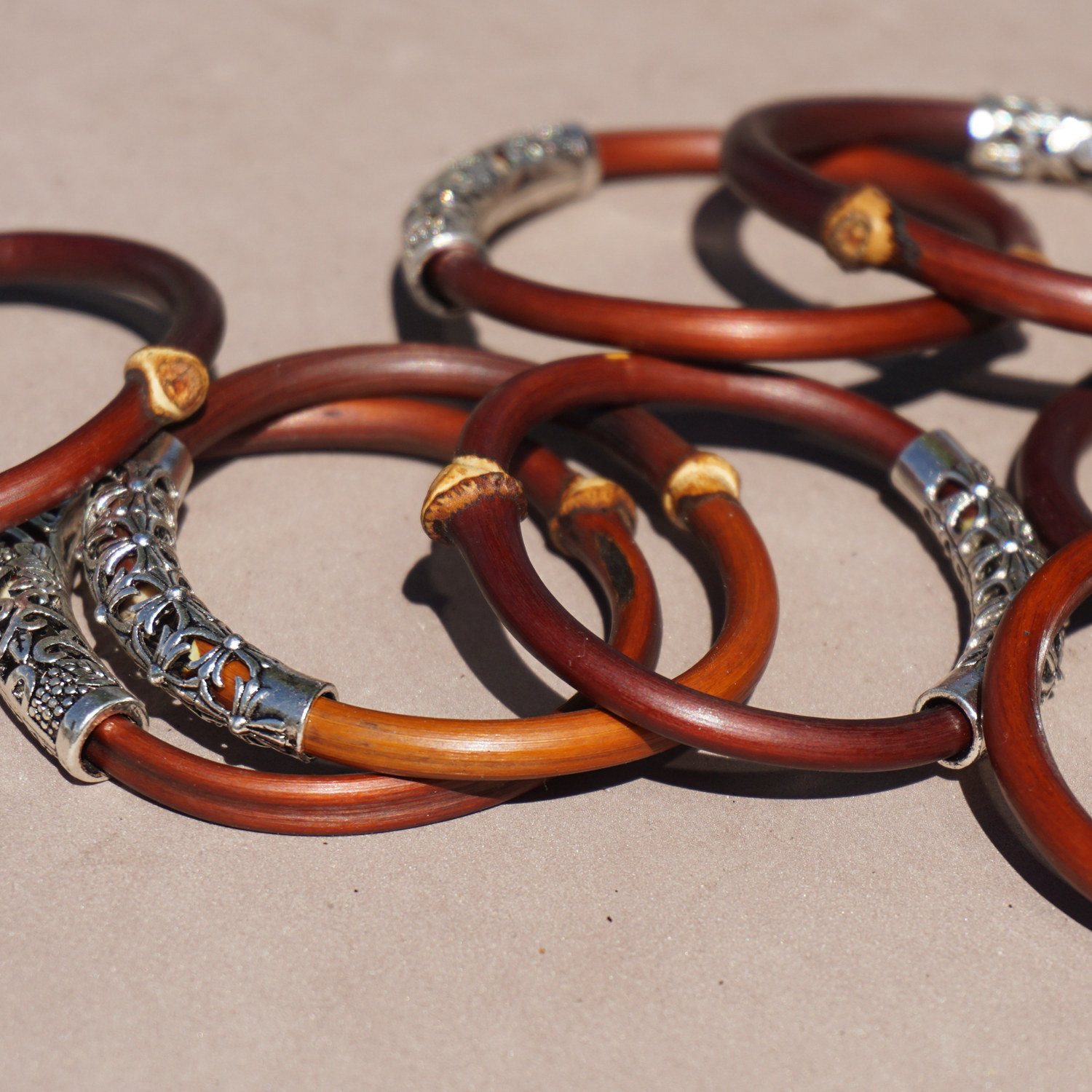 【普通有节银管通货】鸡血藤 西藏手镯饰品 男女镯子品