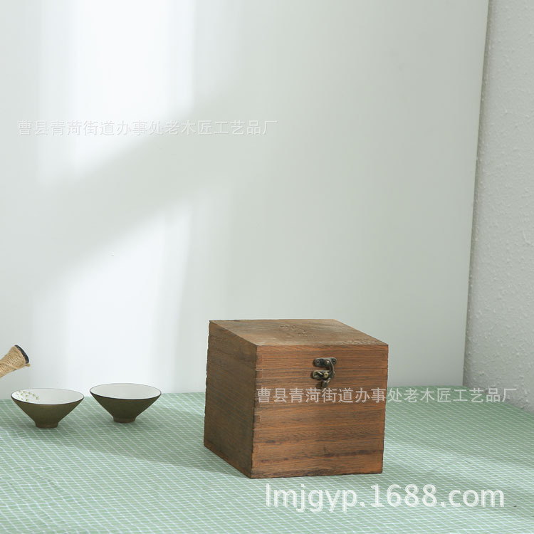 Packing Box Burnt Color Wooden Lapsang Souchong Pu'er Tea in Bulk Packing Box Tea Empty Gift Box Wooden Tea Wooden Box