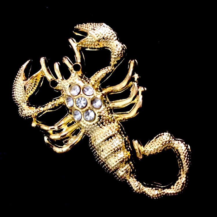 跨境镶钻蝎子金属车贴3d立体个性汽车钻石车贴搞笑贴纸划痕贴