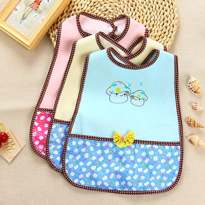 儿童无袖宝宝罩衣 婴儿围嘴小孩吃饭兜兜 防水围兜 反穿衣