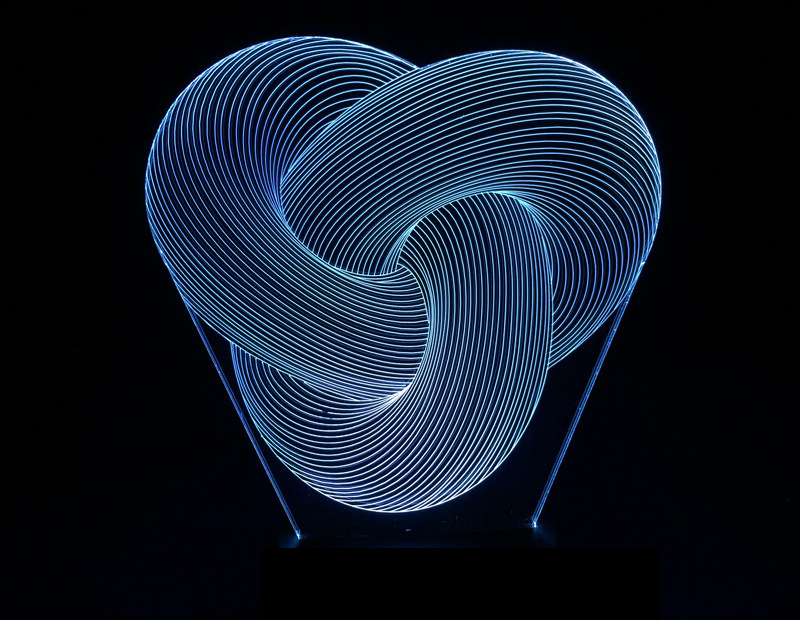 触控led台灯 个性台灯七彩三圈3d led气氛渐变 幻圈抽象立体台灯