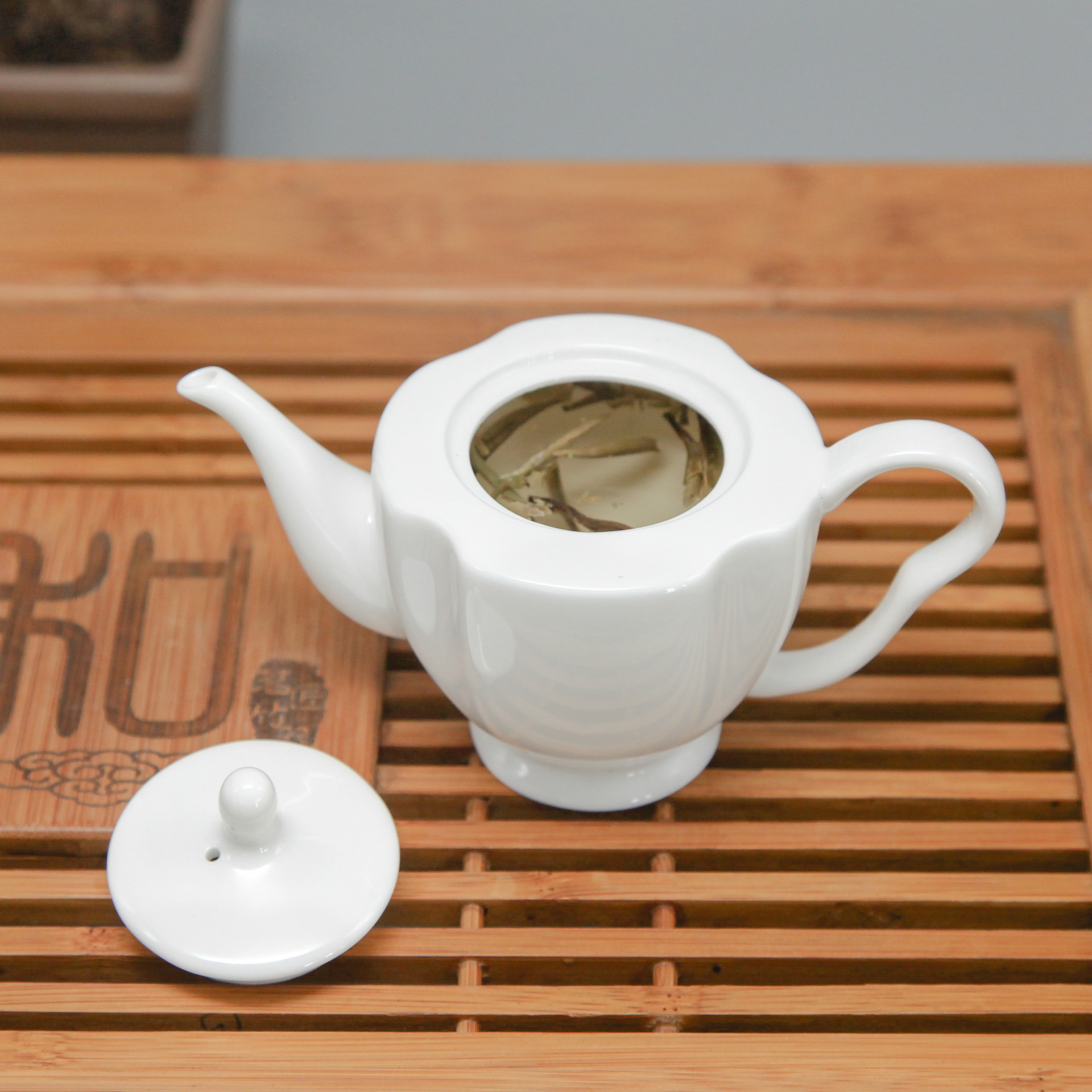 雷格 唐山骨瓷 小茶壶 创意莲蓬壶 小容量可定制logo 广告促销