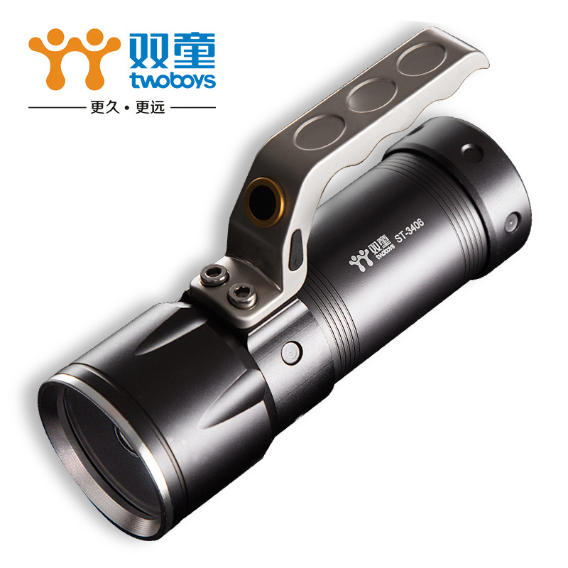 双童st-3407新款手提灯户外强光手电筒超亮远射led可充电手电筒