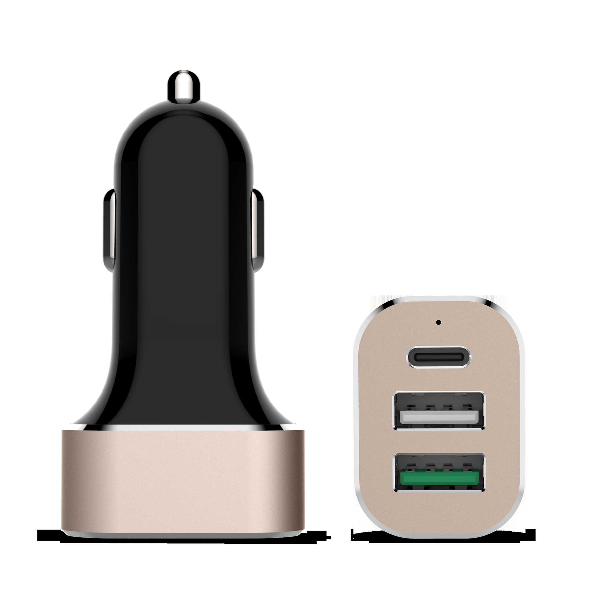 新款三口usb车充 手机车载充电器 汽车车充厂家批发 oem和odm