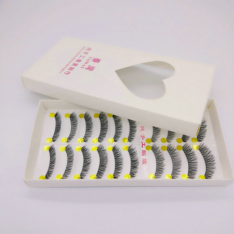 Taiwan Handmade False Eyelashes 166# Natural Messy Cross Thick Eyelash Cotton Thread Stem