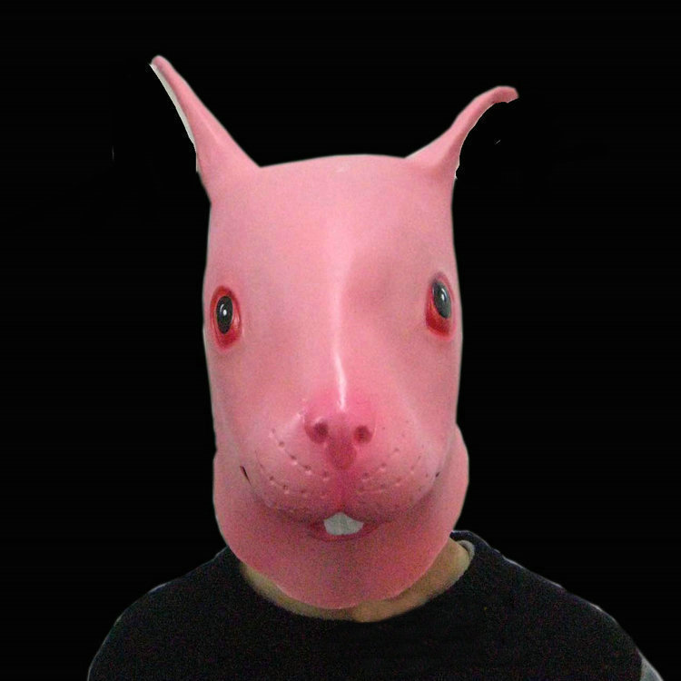 晚上舞会表演道具万圣节用品兔子面具兔面犬马君cos兔头人头套