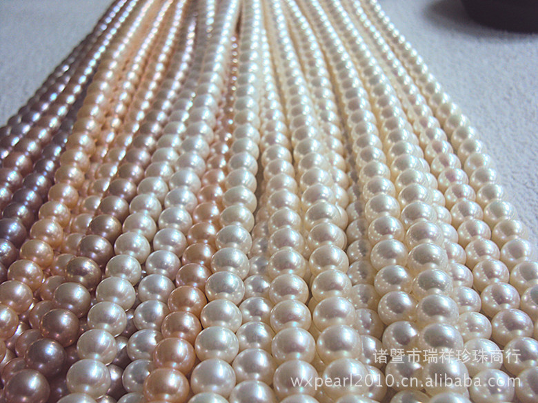 Freshwater Cultured Pearl Necklace 7-11mm Thick round AAA Smooth Almost Flawless Pearl Zhuji Ornament Wholesale