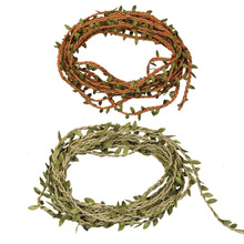 5毫米仿真树叶麻绳子 树叶混织森林系列装饰蜡线绳子 DIY背景藤条