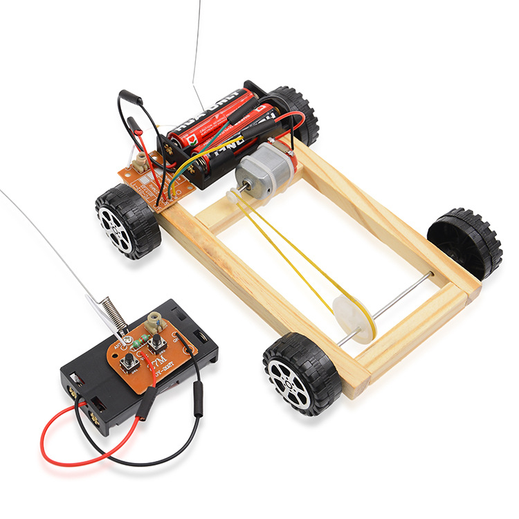 新品遥控四驱车小学生科技小制作 diy创意小发明拼装模型材料批发