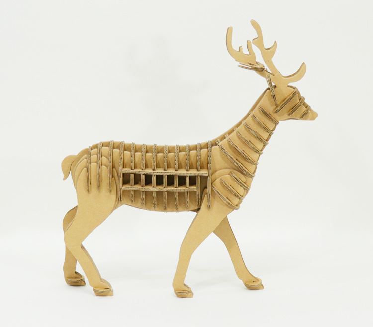 梅花鹿纸制工艺品手工diy创意拼装动物亲子教育饰品客厅书房摆件