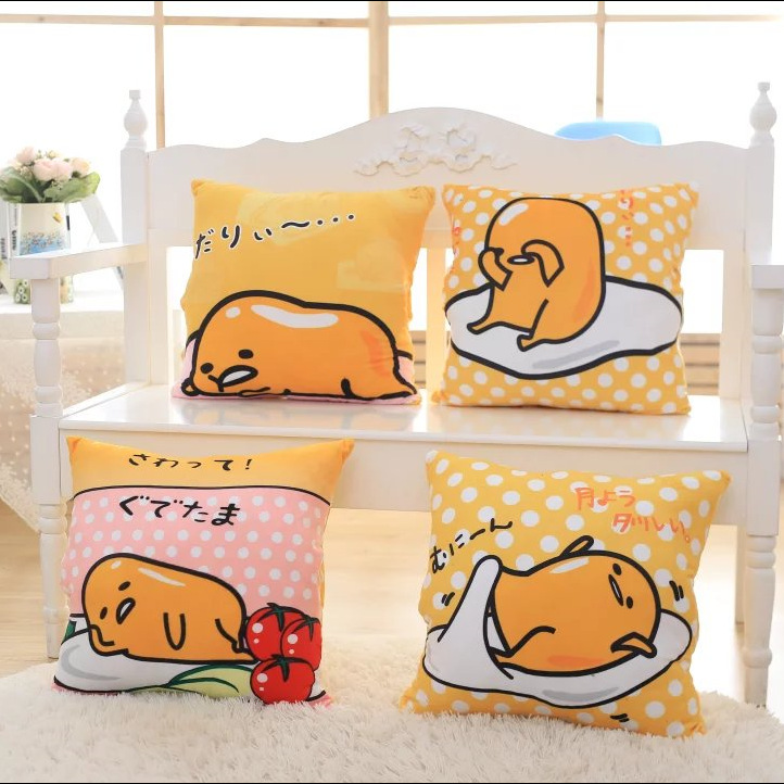 春夏新款懒蛋蛋卡通抱枕毯子手捂三合一 夏季空调被热卖