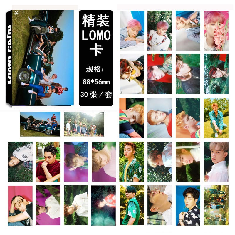 exo 伯贤 灿烈 世勋 鹿晗 同款 lomo盒套装 一盒30张 小卡片