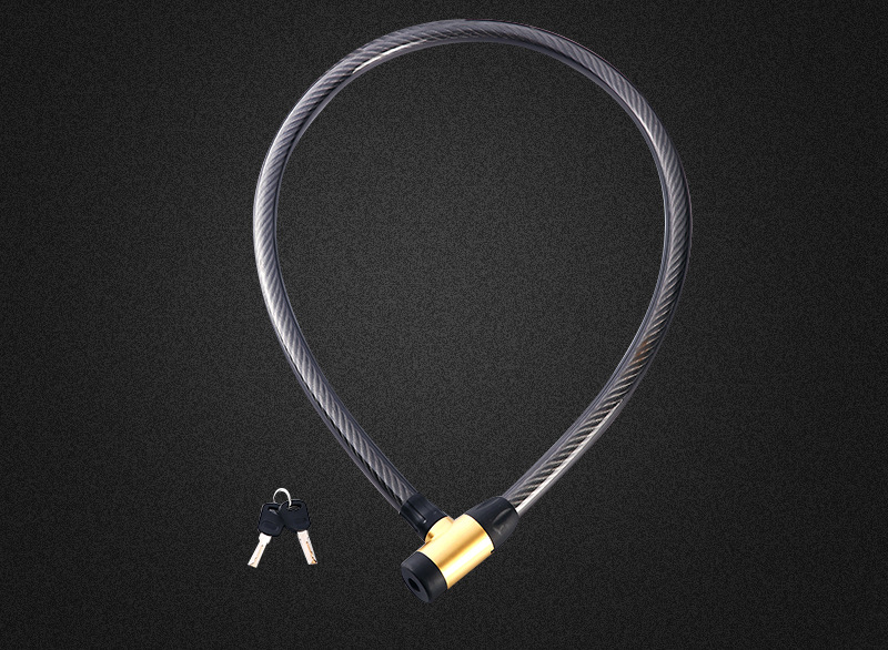 自行车防盗钢丝锁具批发 条形钢缆锁 电动车锁单车自行车锁定制