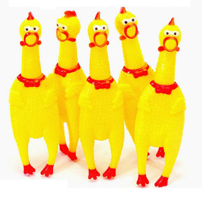 t怪叫鸡中号 惨叫鸡宠物玩具搪胶发声厂家直销神秘尖叫鸡发泄玩具