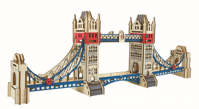 激光切割版 3d木质立体拼图 木制仿真模型玩具(伦敦塔桥)