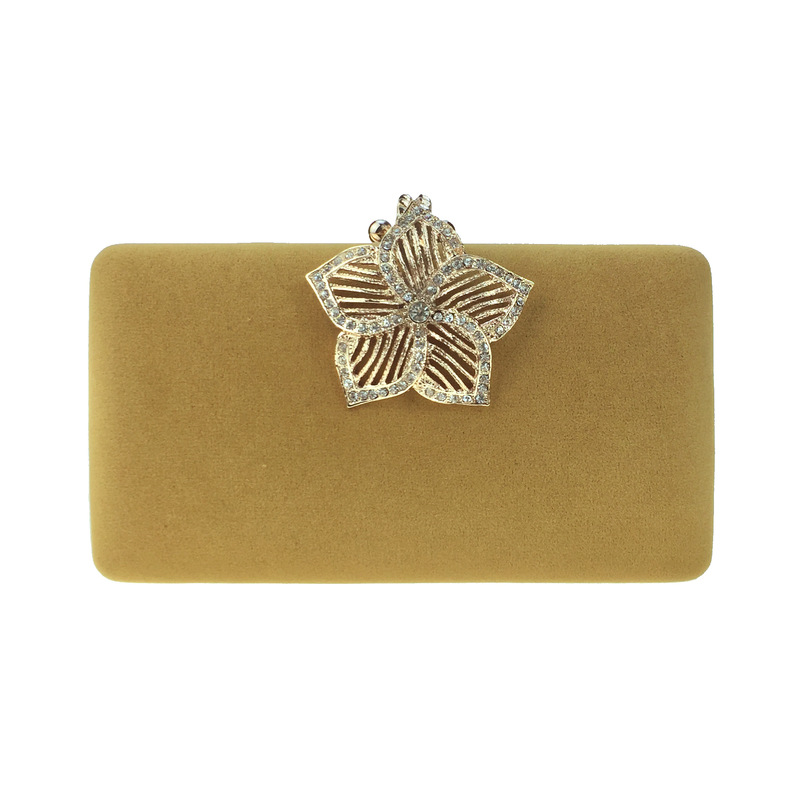 速卖通外贸五叶花镶钻宴会包丝绒晚宴包旗袍女士包新娘手拿包