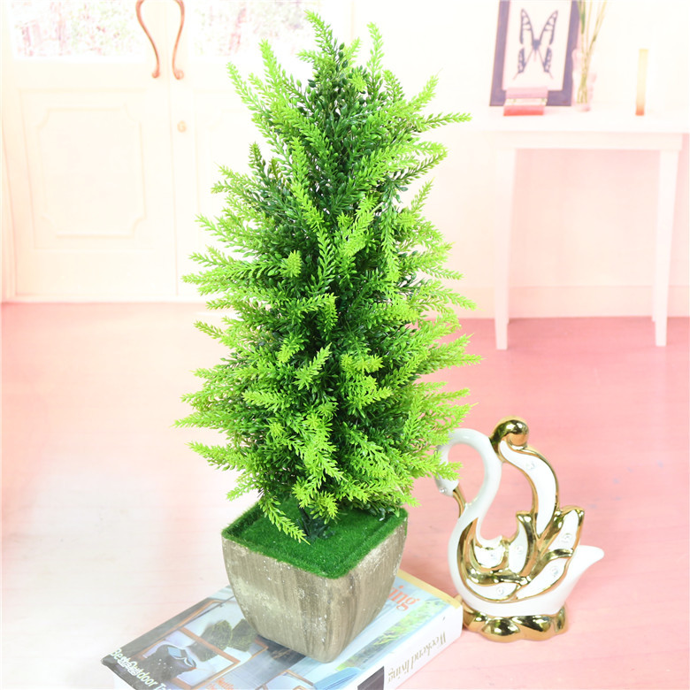 仿真塑料假花小盆景 创意小树新款吊饰品花艺圣诞树盆景批发摆件
