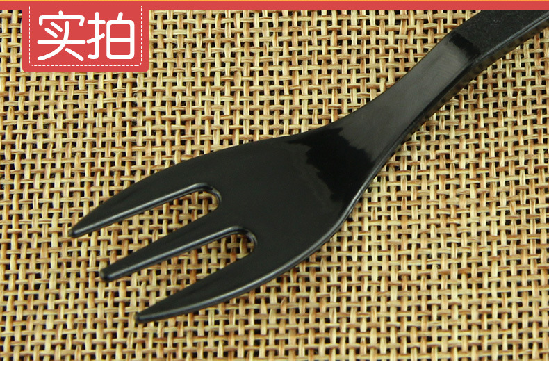 一次性叉子塑料叉子三齿叉蛋糕水果叉蛋糕叉透明叉黑叉1000支包邮
