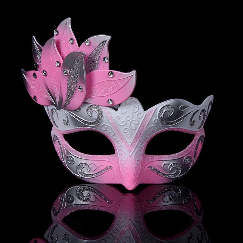 海心化妆舞台舞会表演道具粉色魅惑蝶舞九尾妖狐万圣节 鬼节面具
