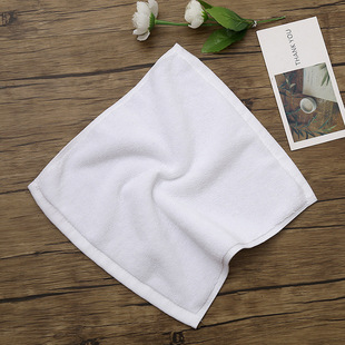 批发纯棉小方巾酒店宾馆白色毛巾40克32股高阳厂家直销定制logo