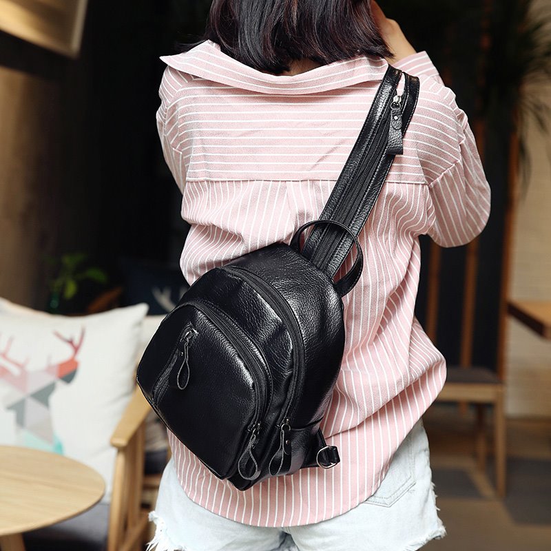 All-Matching Women's Backpack Autumn and Winter New Korean Style Simple and Versatile Variety Small Backpack Casual Slanted Chest Bag Fashion