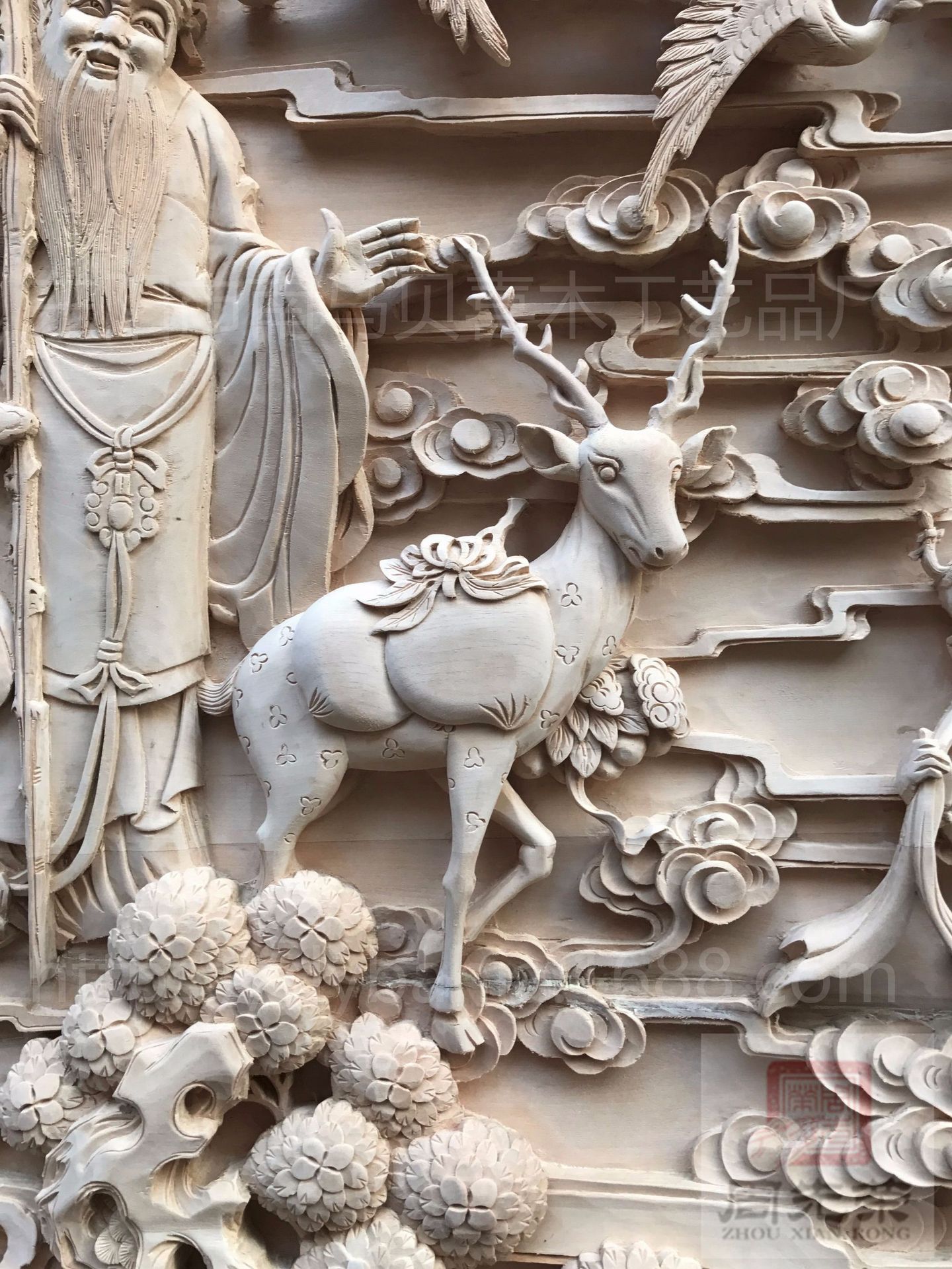 东阳木雕周先荣手工雕刻(三星图)