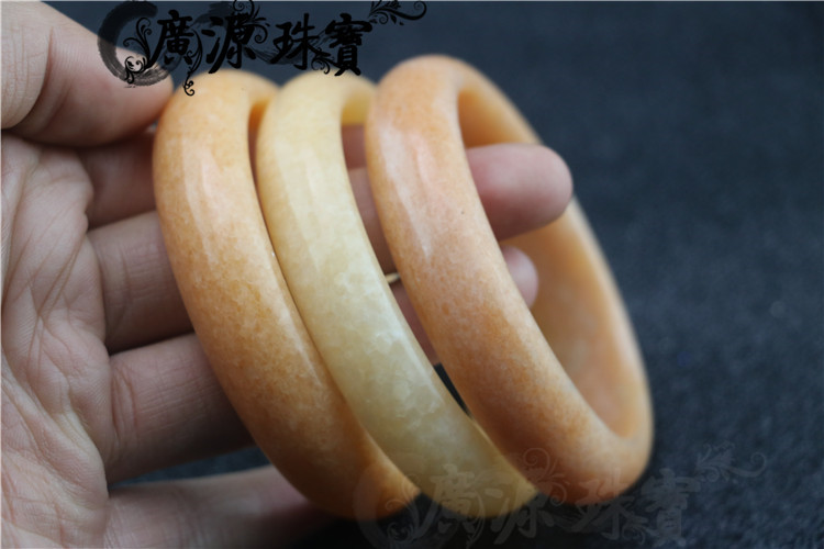 天然黄玉晚霞红手镯玉石手镯会销礼品地摊货源玉镯子玉石女镯批发