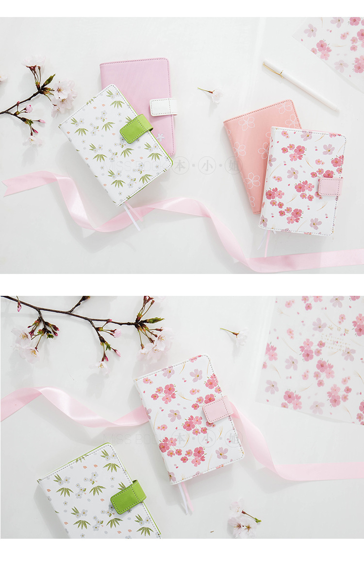 进宝文具 悦木又见樱花手帐本 礼盒装笔记本 小清新创意礼物本子