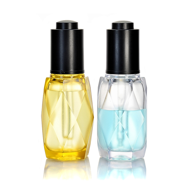 精华液瓶 30ml厚底厚壁petg塑料吹瓶 配按压滴管 多面菱形精油瓶