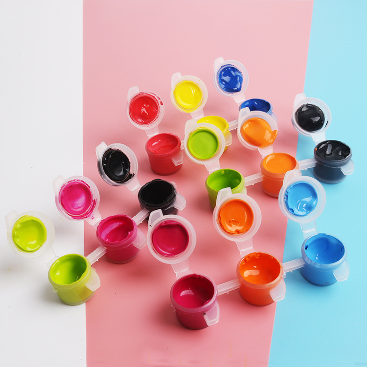 3毫升 3色3连体丙烯颜料/水彩颜料 diy涂鸦彩绘 数字画颜料