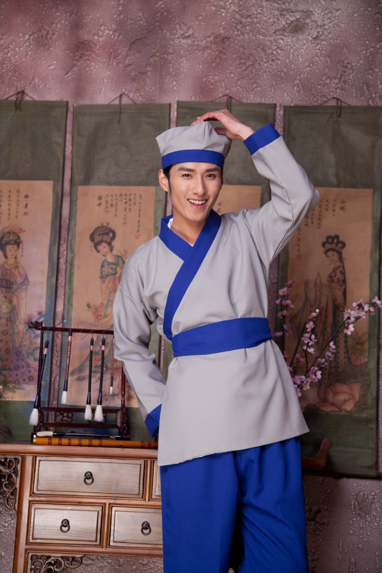 新款特价古代小二服装表演服影视古代平民服汉装书童演出服饰制服