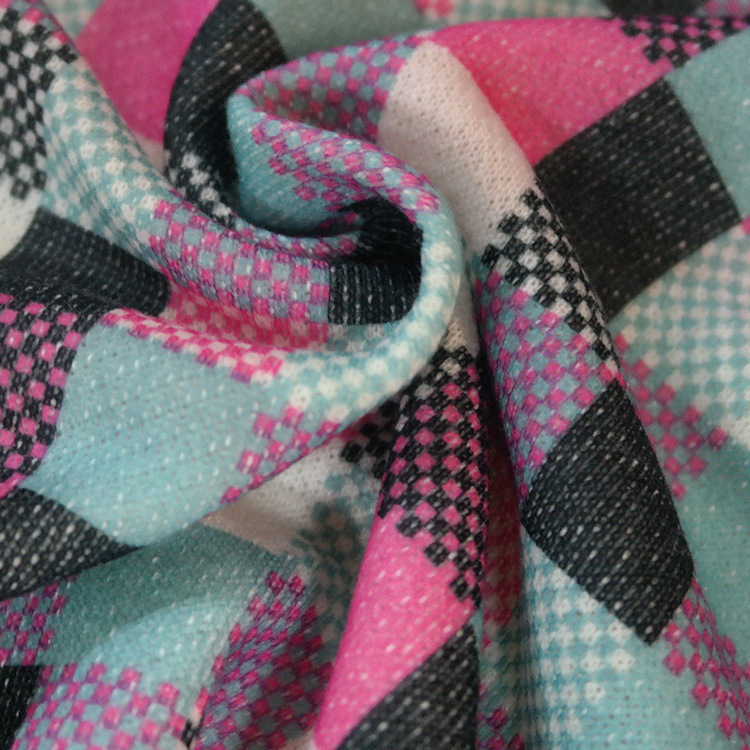 全涤经编针织粗针面料 春夏运动服休闲服时装面料